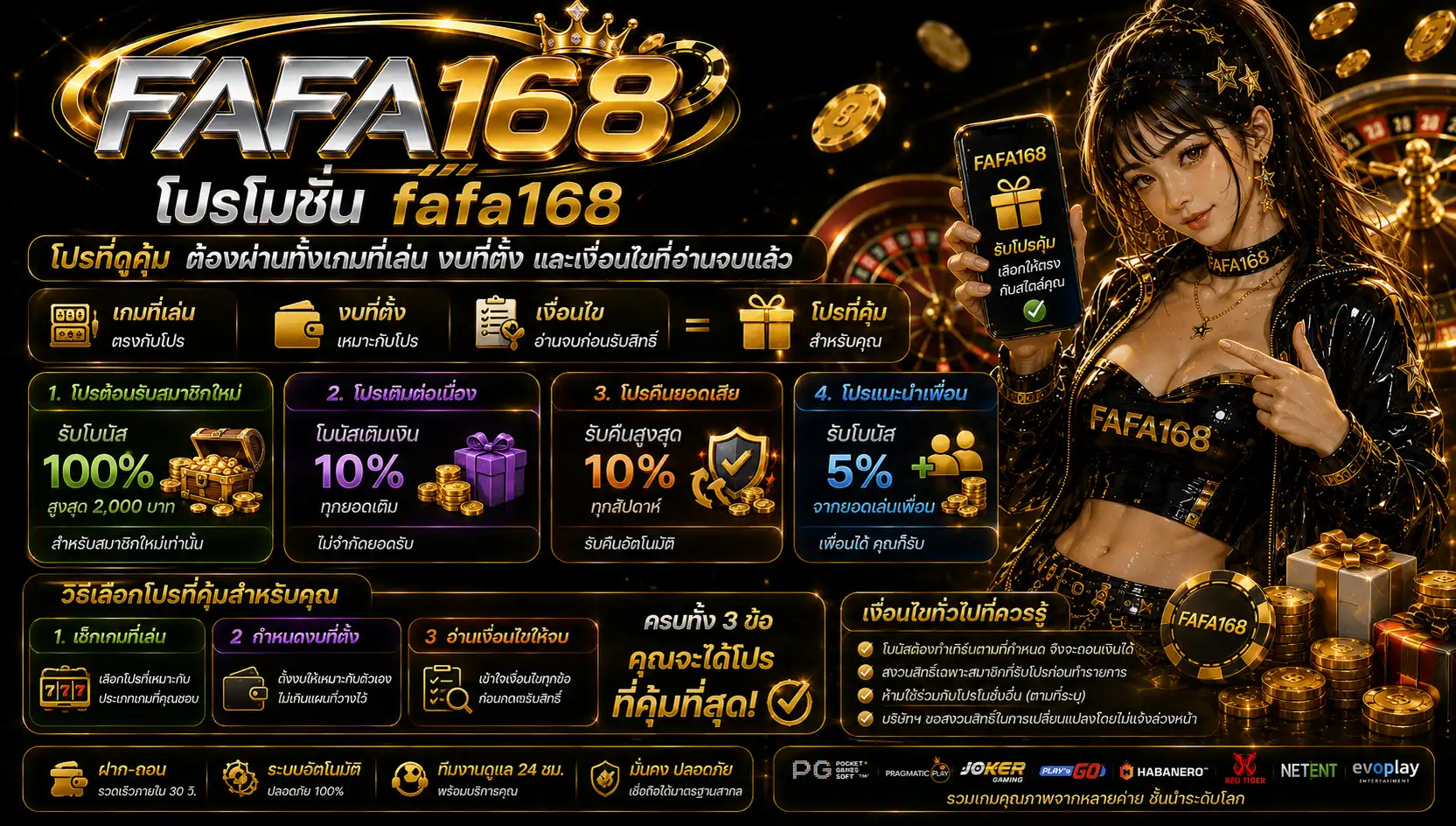 โปรโมชั่น fafa168 โปรที่ดูคุ้มต้องผ่านทั้งเกมที่เล่น งบที่ตั้ง และเงื่อนไขที่อ่านจบแล้ว